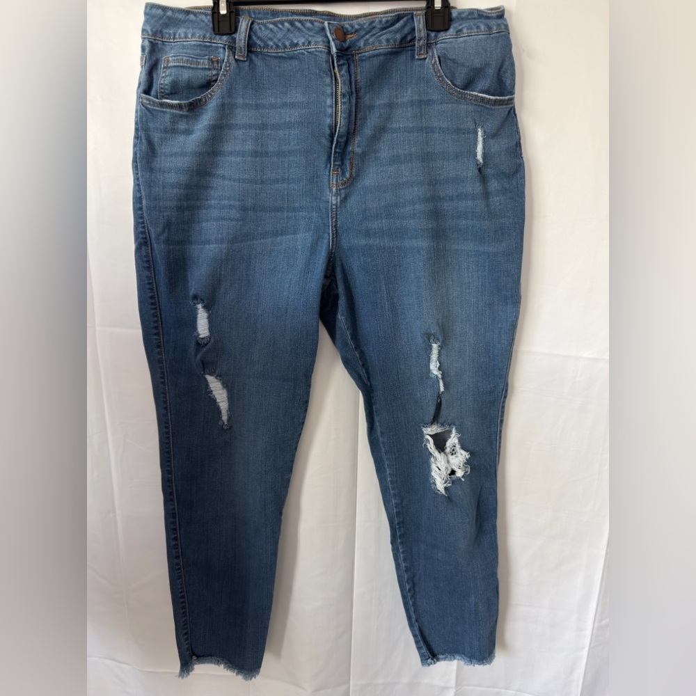 High waisted stretch Distressed Women Jeans